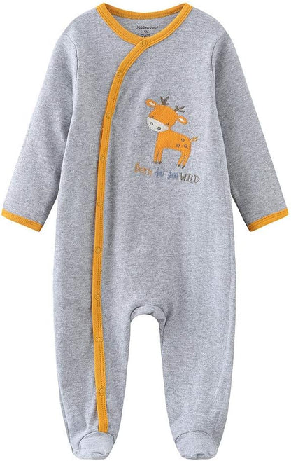 Kiddiezoom Baby Footed Cotton One-Piece Romper Jumpsuit Pajamas