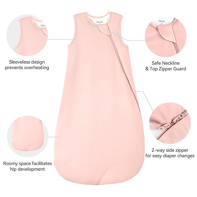 Rayon Made from Bamboo Sleep Sack 6-12 Months 2.5 Tog Winter Supersoft Toddler Sleep Sack for Unisex Girl Boy Thick Warm Baby Sleeping Bag 2-Way Zipper Baby Wearable Blanket
