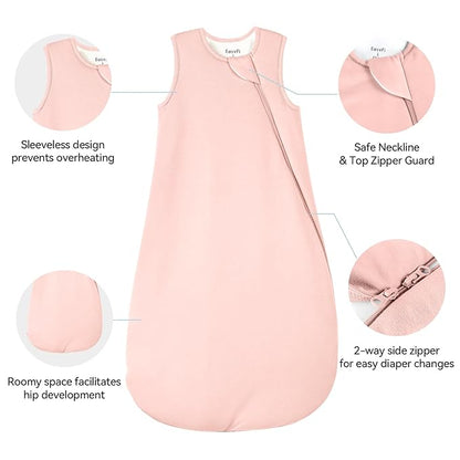 Rayon Made from Bamboo Sleep Sack 6-12 Months 2.5 Tog Winter Supersoft Toddler Sleep Sack for Unisex Girl Boy Thick Warm Baby Sleeping Bag 2-Way Zipper Baby Wearable Blanket