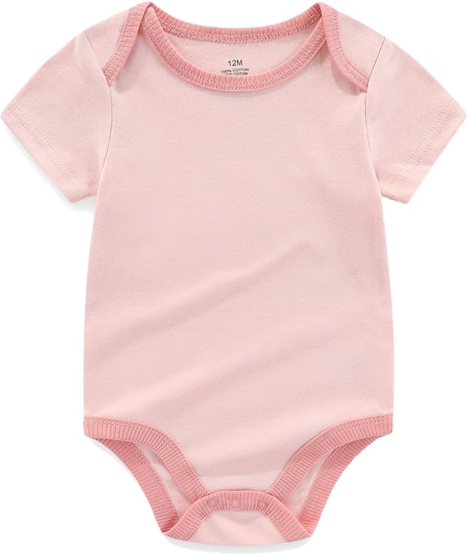 Unisex Baby Cotton Bodysuits 4-pack Short Sleeve Newborn Clothes