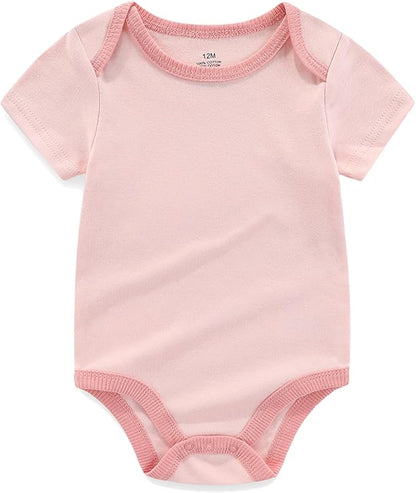 Unisex Baby Cotton Bodysuits 4-pack Short Sleeve Newborn Clothes