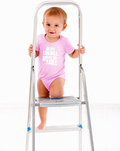 AW Fashions My Siblings Have Tails Baby Bodysuit Funny Cute Newborn Outfit Girl Boy Unisex Romper Clothes
