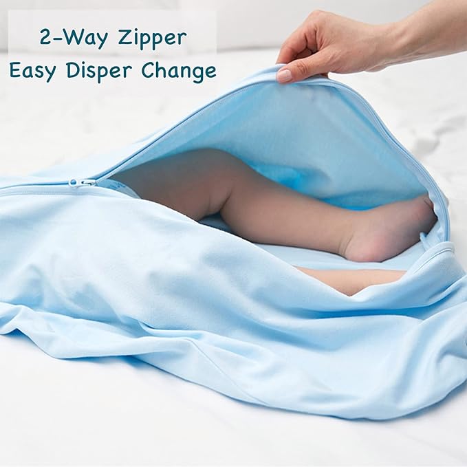 Sleep Sack 3-Pack 100% Organic Cotton Wearable Blanket Toddler Sleeping Bag Sleeveless Sleep Sack 0-6 Months Swaddle Blanket 2-Way Zipper S Size