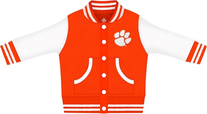 Creative Knitwear College Baby Varsity Jacket Lightweight - Team Logo, Multiple Colors, Unisex, (0 Months - 4T)