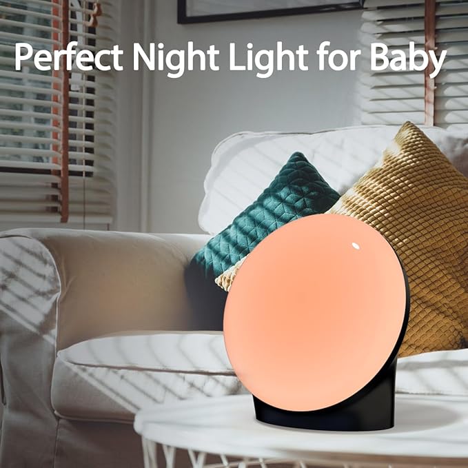 BrownNoise Electric Night Light for Baby 12 Colors Reading Lights for Indoor Use and 10 Adjustable Brightness 4 Timers for Baby Adult Kids