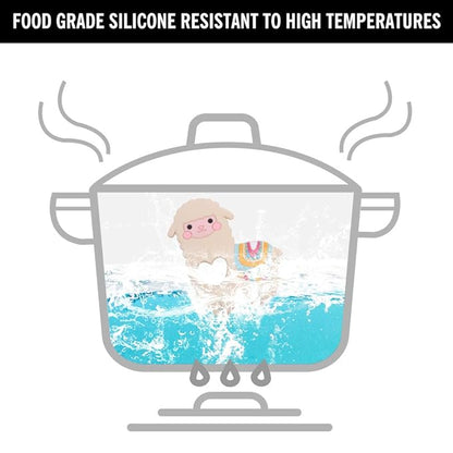 Baby Llama Silicone Teether,Sensory Chew Toys,BPA Free Soft and Effective Infant Teething Pain Relief Toys,Freezer Safe,Food Grade Silicone,Best Shower Gift for Boys and Girls (Yellow)