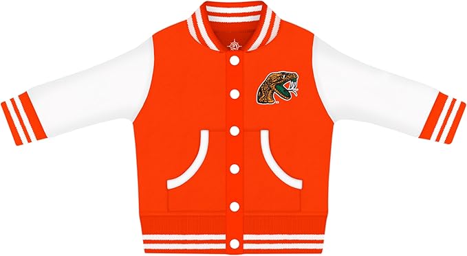 Creative Knitwear College Baby Varsity Jacket Lightweight - Team Logo, Multiple Colors, Unisex, (0 Months - 4T)