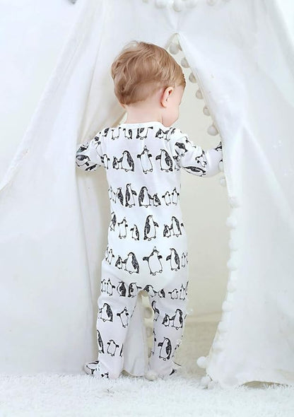 O2 BABY Baby Boys Girls Organic Cotton Zip-Front Sleeper Pajamas, Footed Sleep 'n Play