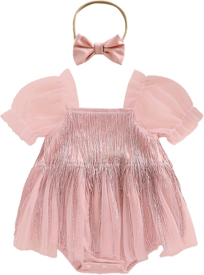 Sasaerucure Infant Baby Girl Summer Outfits Sleeveless Dress Romper Lace Tutu Onesie One Piece Ruffle Bodysuit