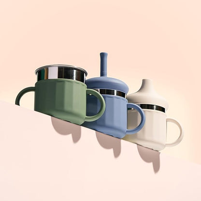 Jumble Dream Stainless Steel and Silicon Sippy Cup Baby Sippy Cup, Training Kids Cups with Silicon Straw, Toddler Tumbler with Spill Proof Straw |12 Month Plus Toddler Cup| BPA Free