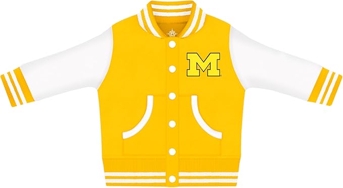 Creative Knitwear College Baby Varsity Jacket Lightweight - Team Logo, Multiple Colors, Unisex, (0 Months - 4T)