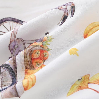 BINIDUCKLING Baby Kimono Style Wrap Over Bodysuit Soft Muslin Fabric Graphic Print