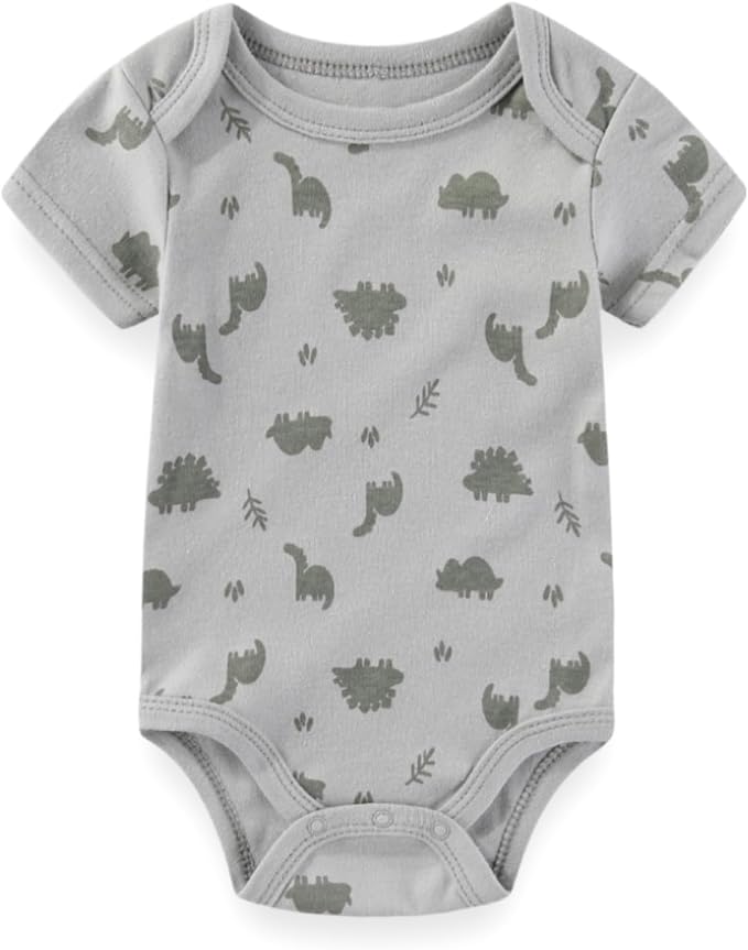 Baby Boy Girl Bodysuit 5 Pack Cotton Short Sleeve Romper Soft Baby Clothes Outfit 0-12 Month