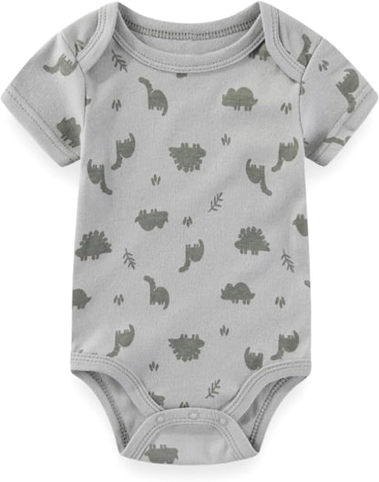 Baby Boy Girl Bodysuit 5 Pack Cotton Short Sleeve Romper Soft Baby Clothes Outfit 0-12 Month