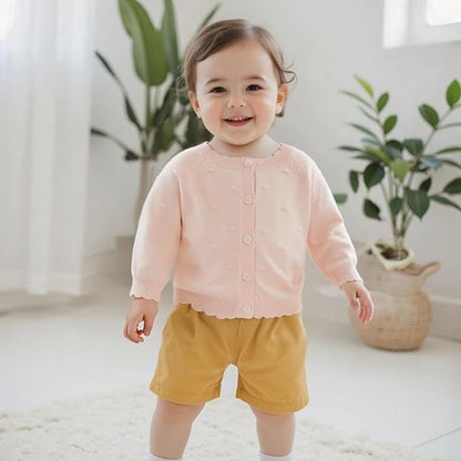 Newborn Baby Girl Knit Sweater Cardigan Winter Warm Button Down Sweatshirt Top Jacket Outfit Cute Infant Fall Clothes
