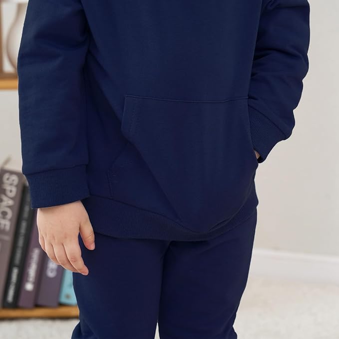 Fullfamous Baby and Toddler Boys 100% Cotton 2 Piece Long Sleeve Sweatshirt and Sweatpant Jogger Pants Set Newborn-4T