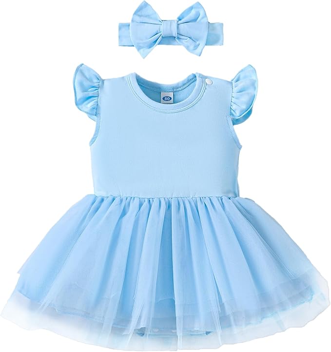 Magic Park 0-18M Infant Bodysuit Tutu Dress Baby Girl Romper Dress Toddler Solid Color Tulle Skirt Baptism Holidays Outfits