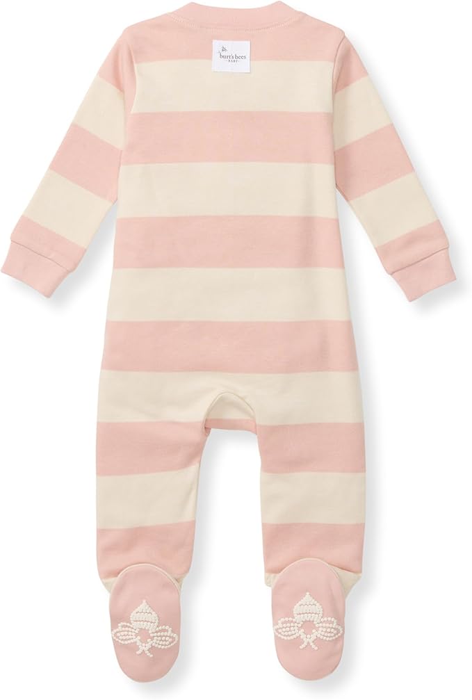 Burt's Bees Baby Girls' Organic Cotton Sleep and Play Footed Pajamas