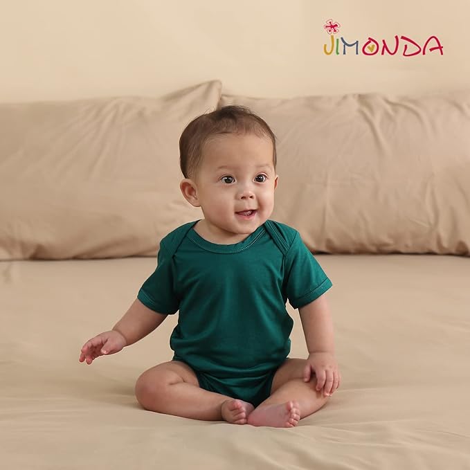 Jimonda Baby Bodysuits Rayon from Bamboo Short Sleeve Baby Boys Girls Rompers Soft Outfits Newborn Clothes