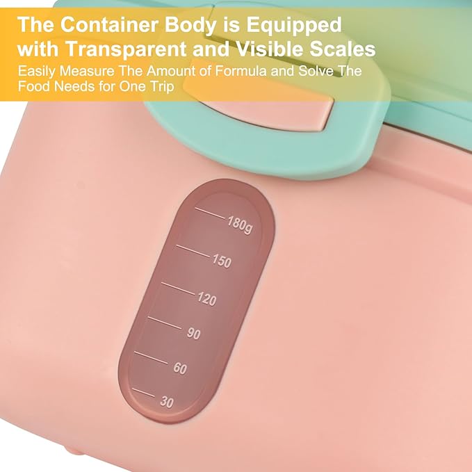 Accmor Baby Formula Dispenser On The Go, Portable Milk Powder Formula Dispenser with Scoop,Formula Containers for Travel Hold 8.5oz/240g Formula, Pink