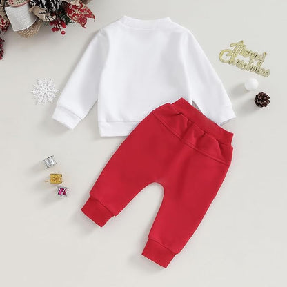 Murnouche Toddler Baby Boy Fall Winter Outfits Letter Crewneck Sweatshirt Casual Pants 2Pcs Clothes Set