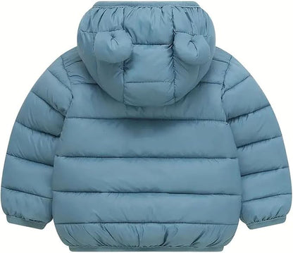 Toddler Winter Coats Puffer Padded Jacket Baby Boys Girls Bear Hoods Down Jacket Light Weight Infant Outerwear