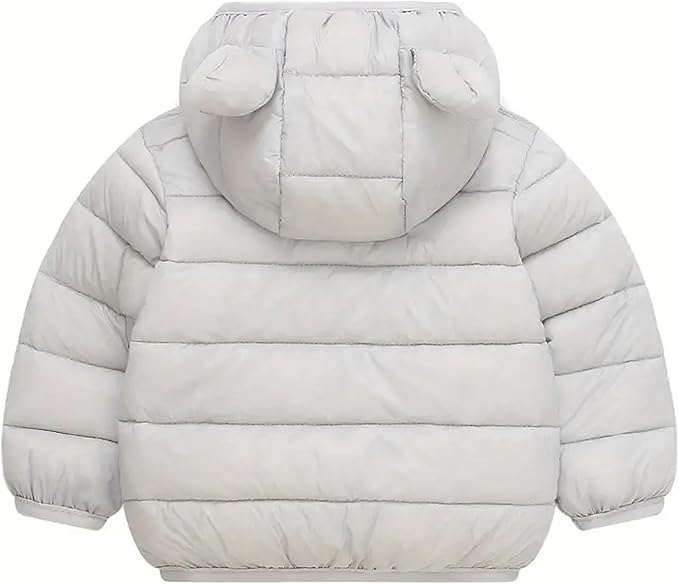 Toddler Winter Coats Puffer Padded Jacket Baby Boys Girls Bear Hoods Down Jacket Light Weight Infant Outerwear