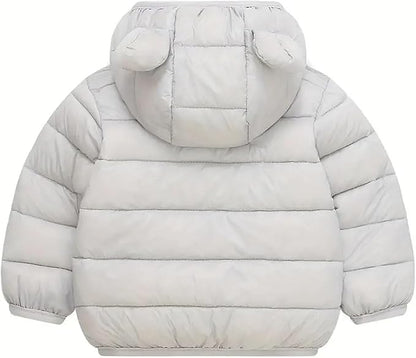 Toddler Winter Coats Puffer Padded Jacket Baby Boys Girls Bear Hoods Down Jacket Light Weight Infant Outerwear