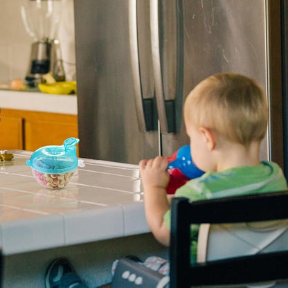 Accmor Baby Formula Dispenser for On-The-Go Feedings, Three-Compartment Non-Spill Formula Container to Go, Snack Milk Powder Dispenser for Traveling with Infant Toddler, Blue