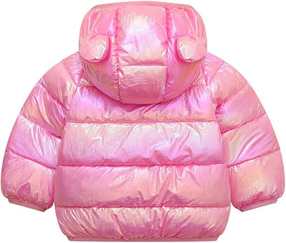 Winter Down Coats for Kids Baby Boys Girls Light Puffer Padded Jacket Bear Hoods Infant Outerwear