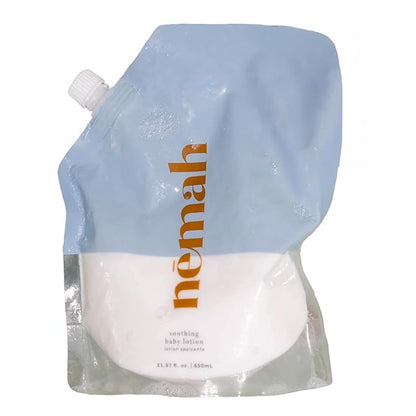 Nemah Baby Lotion Refill, Baby Moisturizer For Sensitive Skin, Lotion For Newborn And Toddlers, With Chamomile Aloe Vera Jojoba Oil, Lightweight Non-Greasy, Fast Absorbing, Vegan, 21.97 Fl Oz, Refill