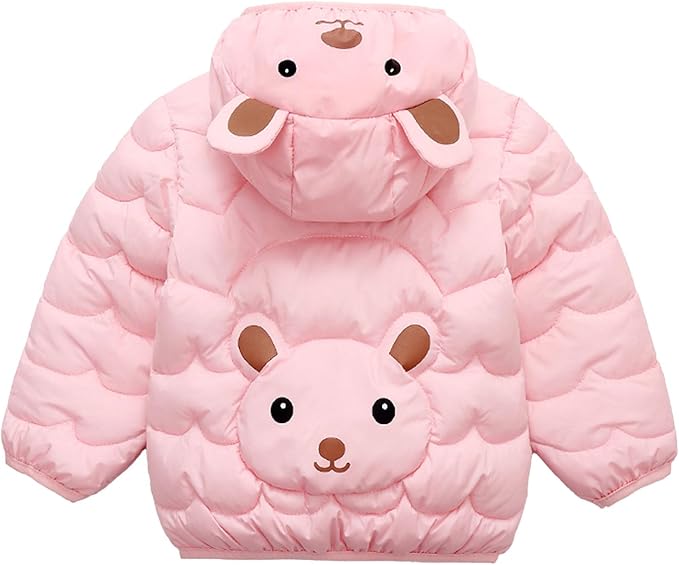 Toddler Winter Coats Puffer Padded Jacket Baby Boys Girls Bear Hoods Down Jacket Light Weight Infant Outerwear