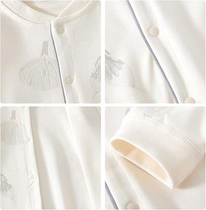 100% Organic Cotton Soft 3-24 Months Unisex Footless Newborn Baby Sleepers Pajamas Romper Boys Girls Long Sleeve