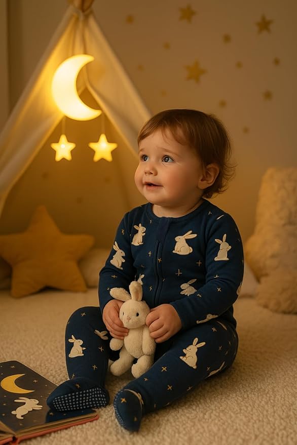 O2 BABY Baby Boys Girls Organic Cotton Zip-Front Sleeper Pajamas, Footed Sleep 'n Play