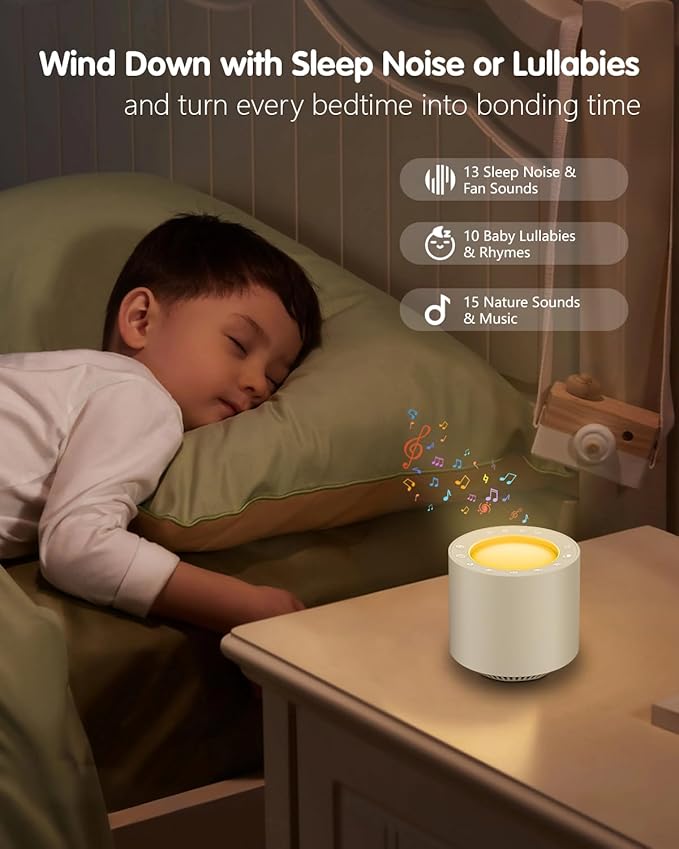 White Noise Machine: Red Light Therapy Sleep Sound Machine with 38 Soothing Sounds & Calming Womb Soother Shusher, Memory Function, Dimmable Nursery Night Light with Timer for Baby Adult Gift