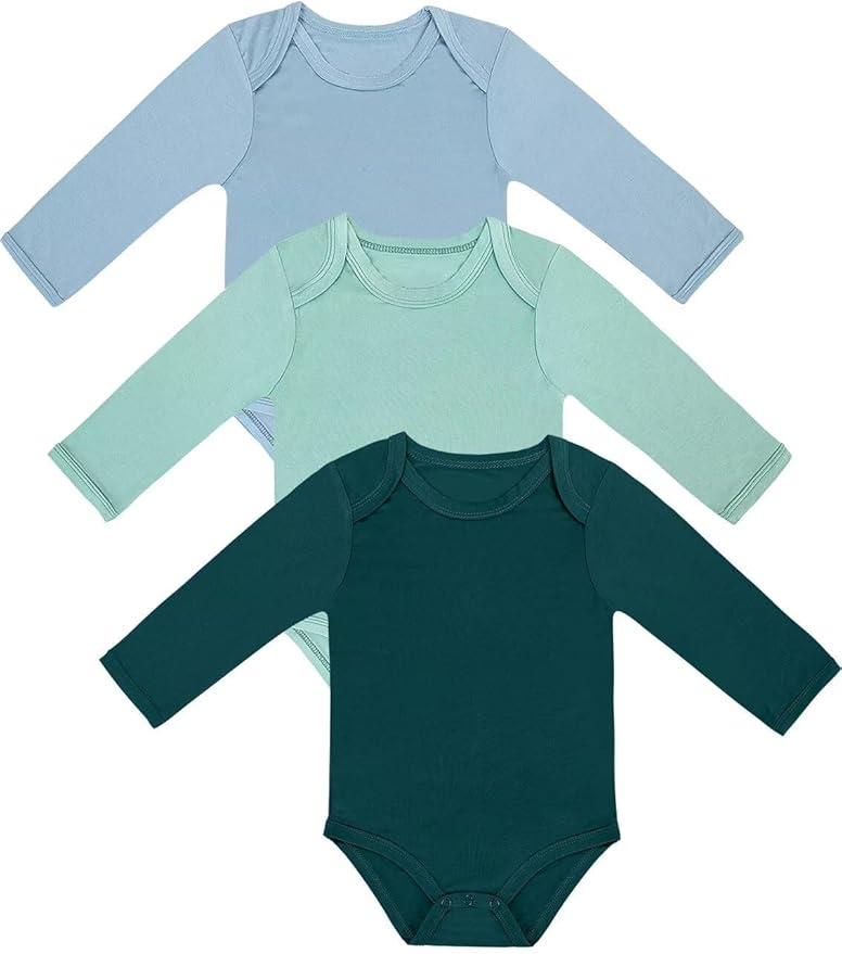 Rayon of Bamboo Baby Bodysuit, Long Sleeve Bodysuits for Boys Girls Infant Soft Clothes 0-24 Months