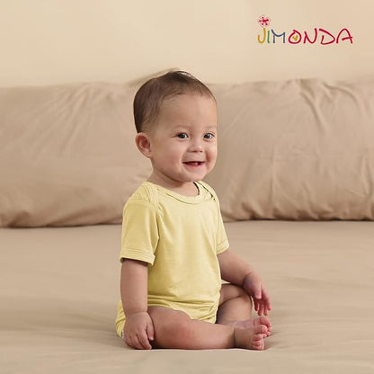 Jimonda Baby Bodysuits Rayon from Bamboo Short Sleeve Baby Boys Girls Rompers Soft Outfits Newborn Clothes