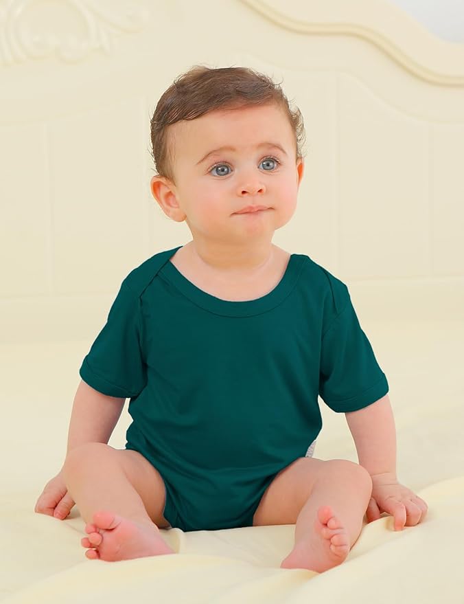 Jimonda Baby Bodysuits Rayon from Bamboo Short Sleeve Baby Boys Girls Rompers Soft Outfits Newborn Clothes