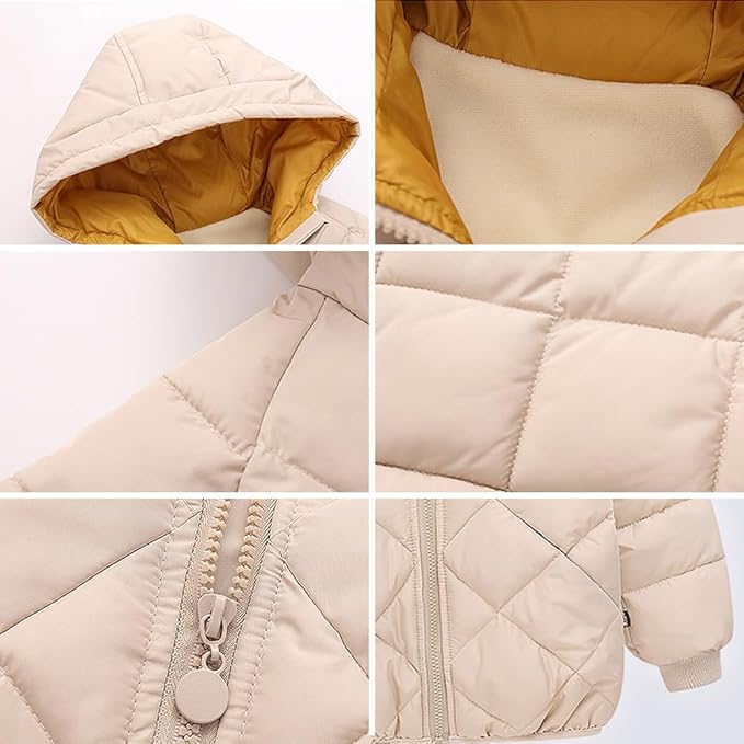 Curipeer Kids Winter Jacket Front Zip Warm Snow Wear Toddler Outer Clothing 2-8T