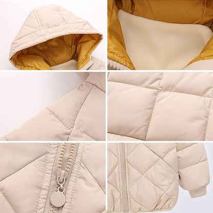 Curipeer Kids Winter Jacket Front Zip Warm Snow Wear Toddler Outer Clothing 2-8T