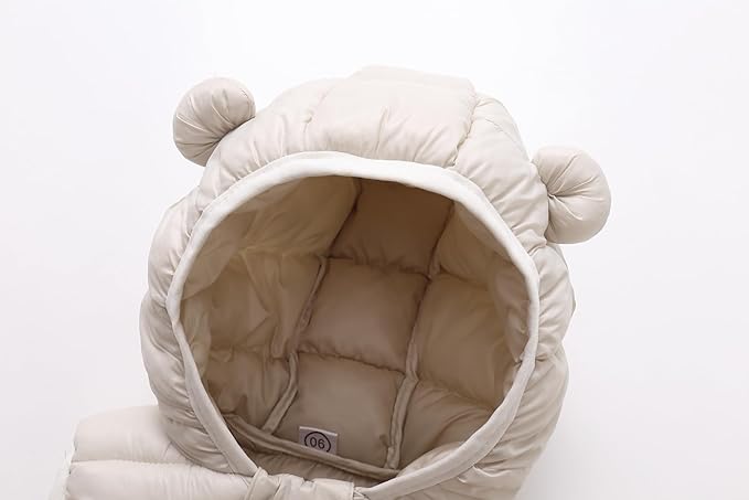 AIWUHE Baby Boys Girls Hooded Puffer Vest Winter Lightweight Sleeveless Bear ears Zipper Up Jacket