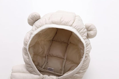 AIWUHE Baby Boys Girls Hooded Puffer Vest Winter Lightweight Sleeveless Bear ears Zipper Up Jacket