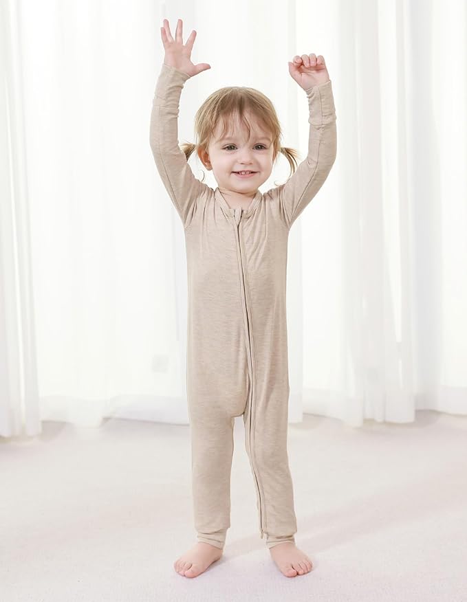 Baby Zippered Rompers Newborn Pajamas Sleepers Long Sleeve Jumpsuits Infant Zipper Romper-Viscose from Bamboo