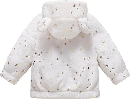 Baby Girl Winter Fleece Coat Toddler Boy Jacket Infant With Hood Warm Outerwear
