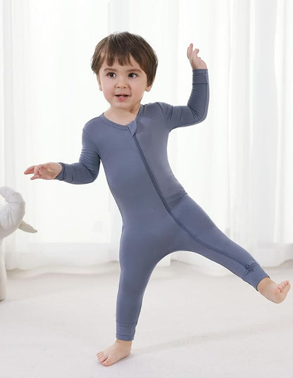 Baby Zippered Rompers Newborn Pajamas Sleepers Long Sleeve Jumpsuits Infant Zipper Romper-Viscose from Bamboo