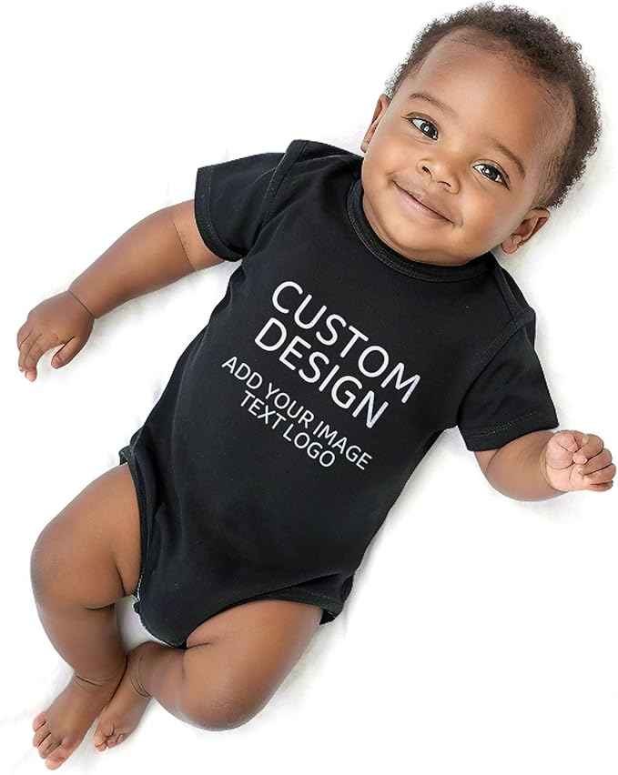 Custom Baby Romper 0-18 Months Personalized Onesie Add Name/Photo 100% Cotton Unisex Newborn Boy & Girl Outfits Gifts