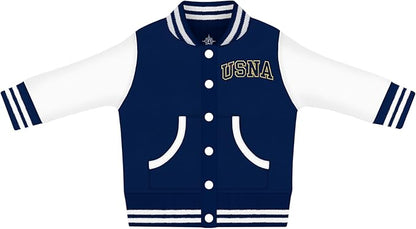 Creative Knitwear College Baby Varsity Jacket Lightweight - Team Logo, Multiple Colors, Unisex, (0 Months - 4T)