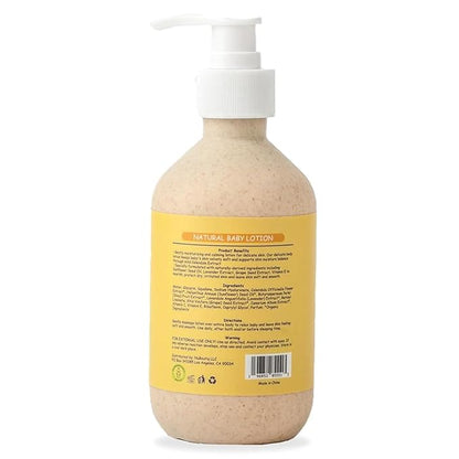 Organic Vegan Baby Lotion – Calendula & Lavender for Gentle Moisturizing Sleep-Time Moisture, Newborns & All Skin Types Eco-Friendly Biodegradable Bottle - 10.6 Fl Oz