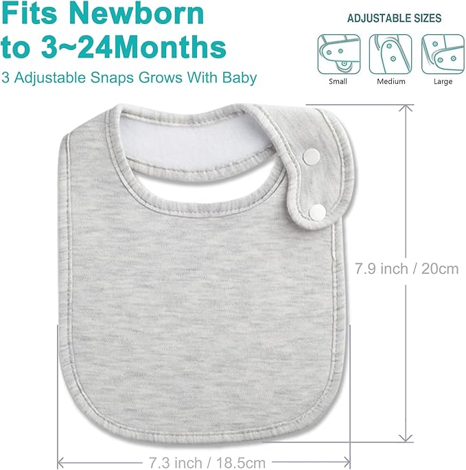 Baby Bibs Soft and Absorbent Organic Cotton Bandana Drool Bibs Set for Boys Girls Newborn 0-36 Months