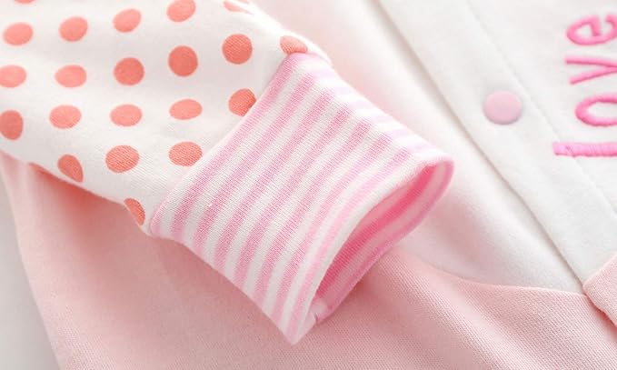 Baby One Piece Romper Soft Cotton Sleepwear Footed Jumpsuit for 0-12 Month Infant